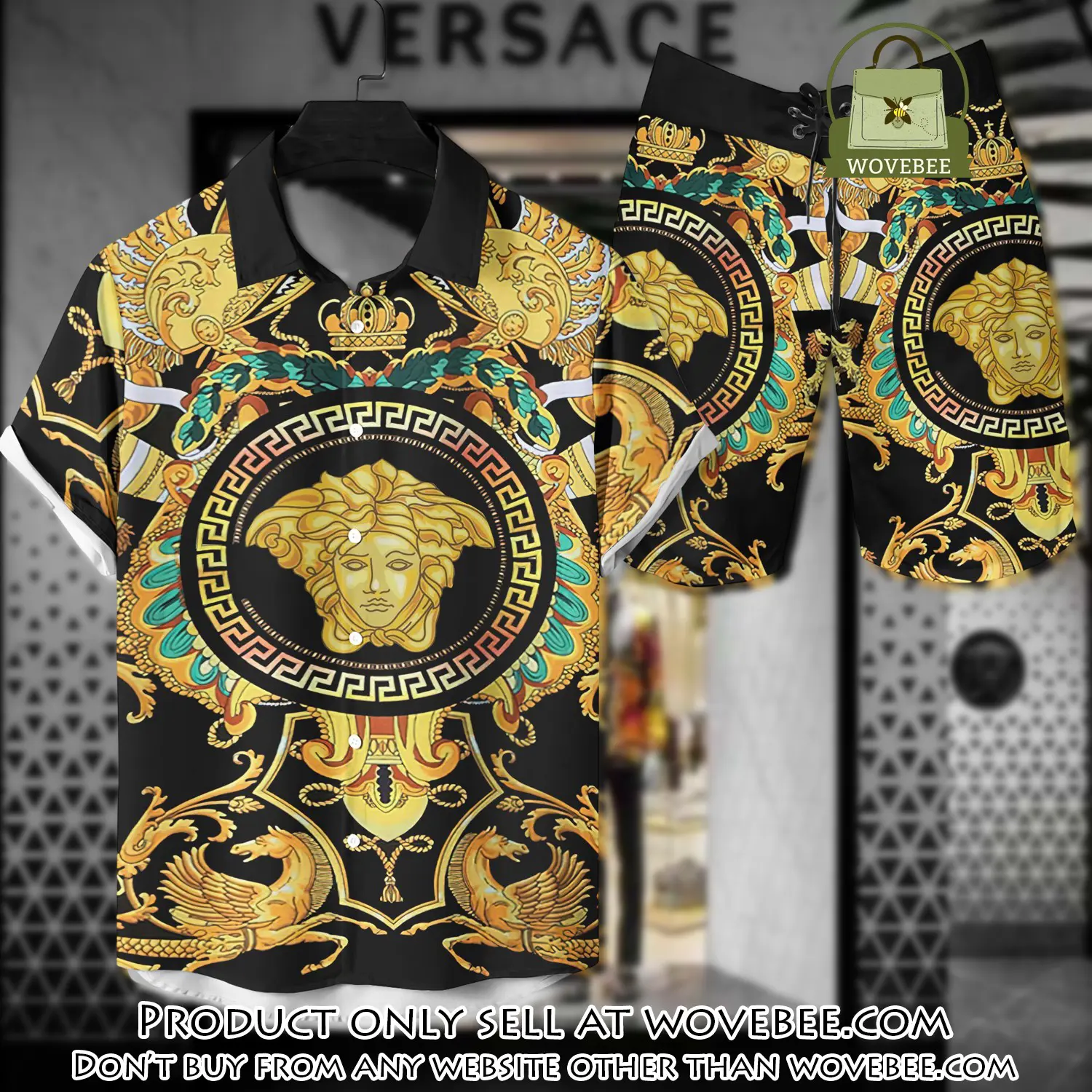 Versace luxury hawaiian shirt & short set lhs1211 wvb5131172